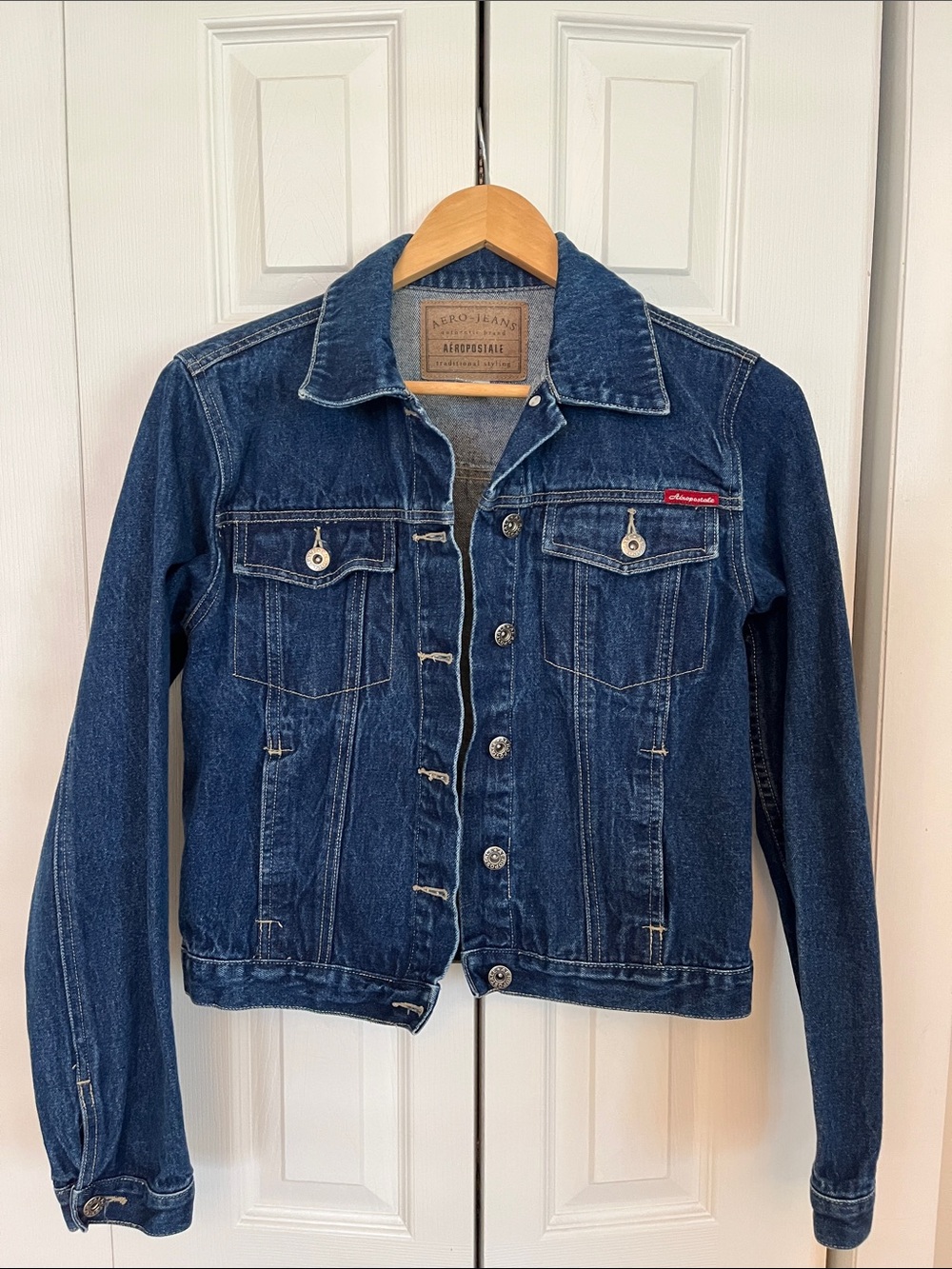 Y2K Aeropostale Dark Blue Denim Trucker Jacket